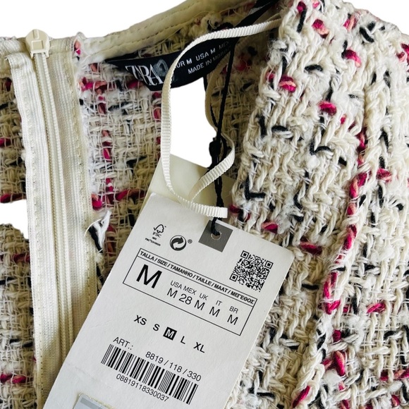 Zara Tweed Texture Ruffle Hem Dress - Picture 11 of 11